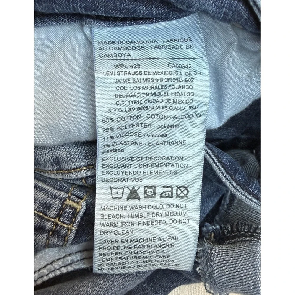 Levis Denizen Jean Shorts Womens Size 8 W29 High Rise Distressed Blue Denim
